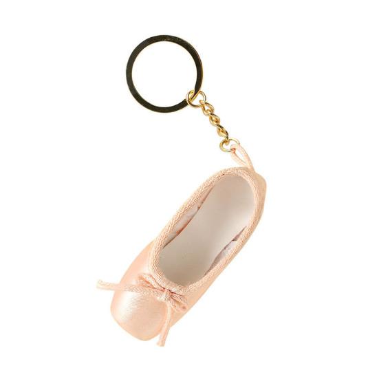 Yousheng Satin Ballet Shoe Keychain Handmade Mini Pointe Shoe Pendant with Keyring Ballet Lovers Bag Charm Gift for Ballet Dancers
