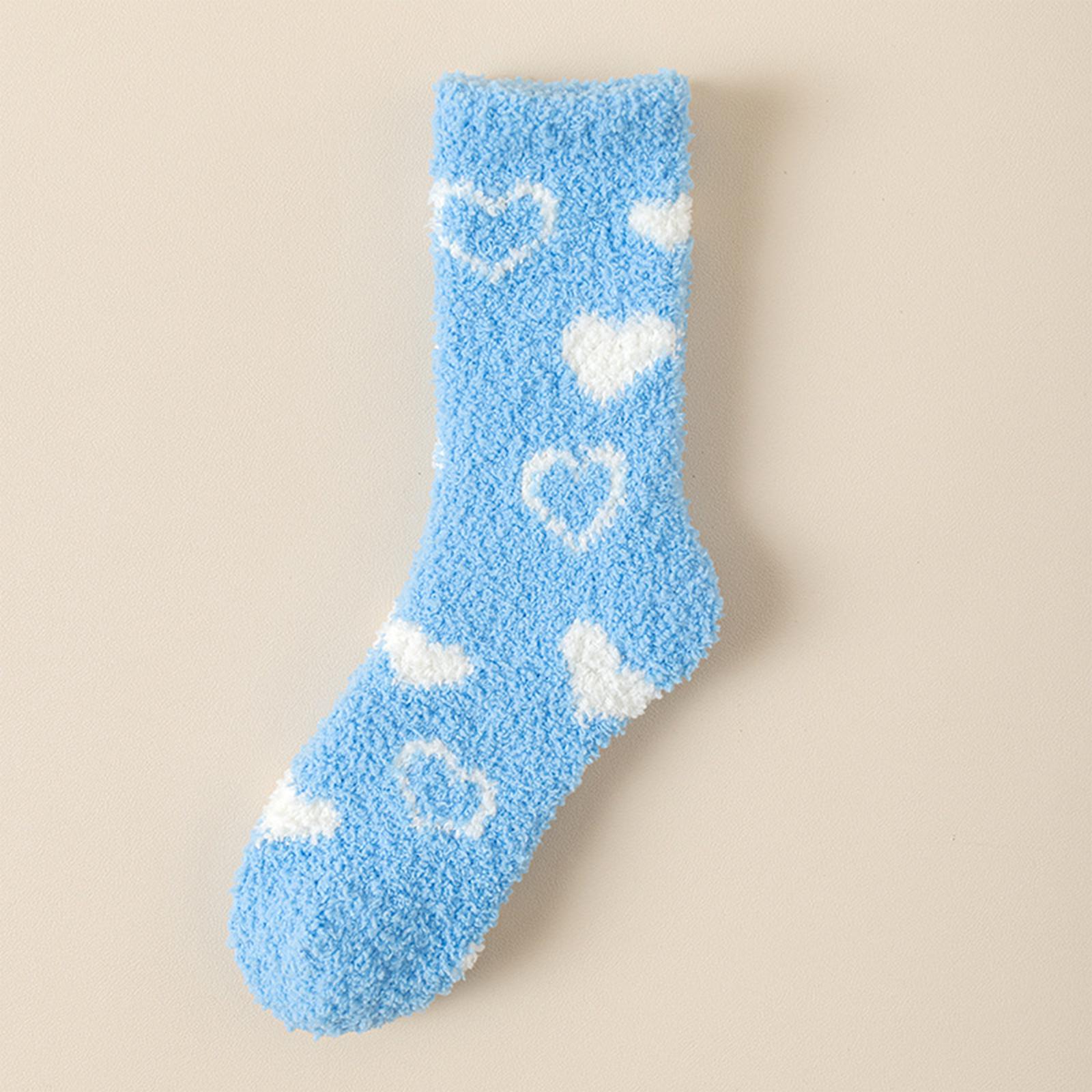 

Heart-shaped Coral Fleece Socks, Comfortable, Warm, And Thickened For And Winter, Perfect For Women At Home. One Size