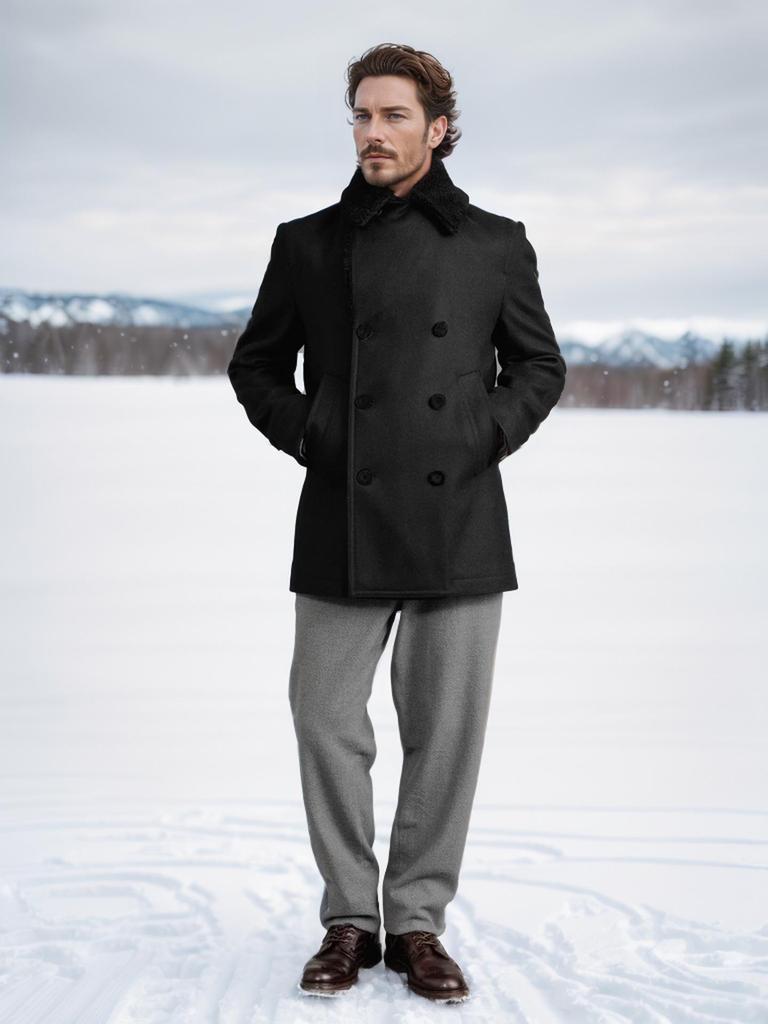 Men's Slim-fit Double-breasted Wool Jacket - 2025 Autumn/Winter Collection