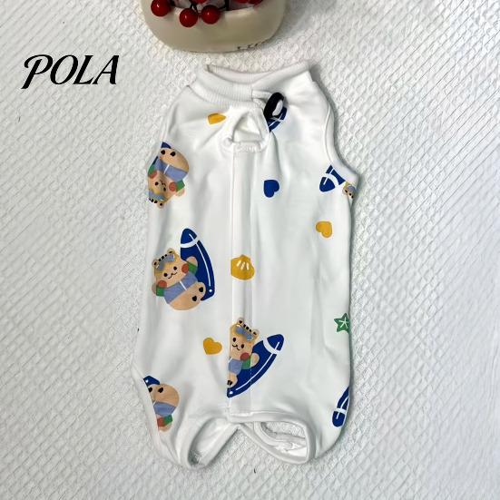 Cat Clothes Recovery Suit, Soft Cotton Clothing, Cute Cartoon Print Four-Leg Clothes, Lightweight Wear After Surgery Apparel for Female Male