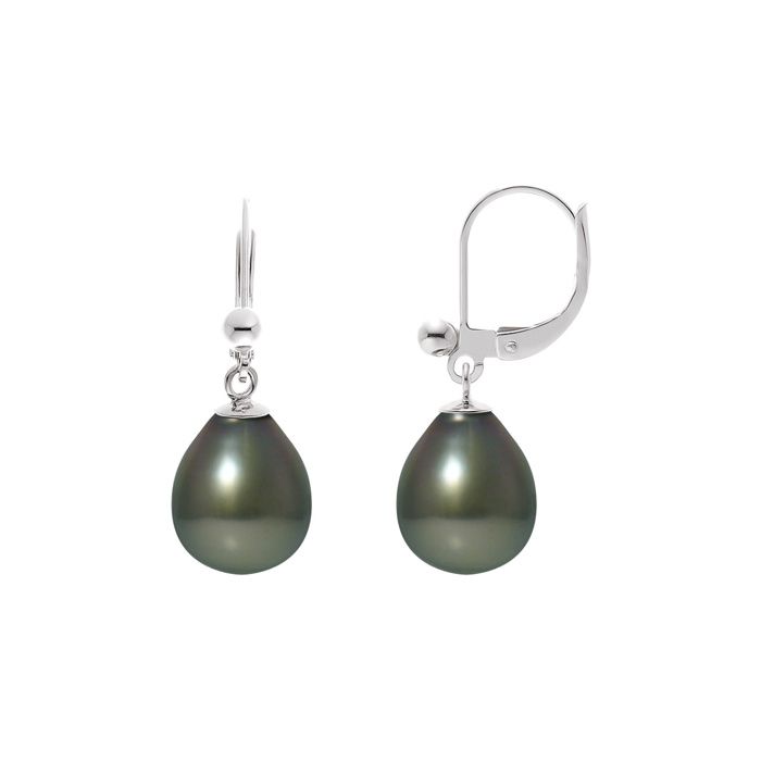Earrings - Pearls & Colors - Genuine Tahitian Pearls 8-9 Mm - Solid Silver - Woman - Stud Earrings