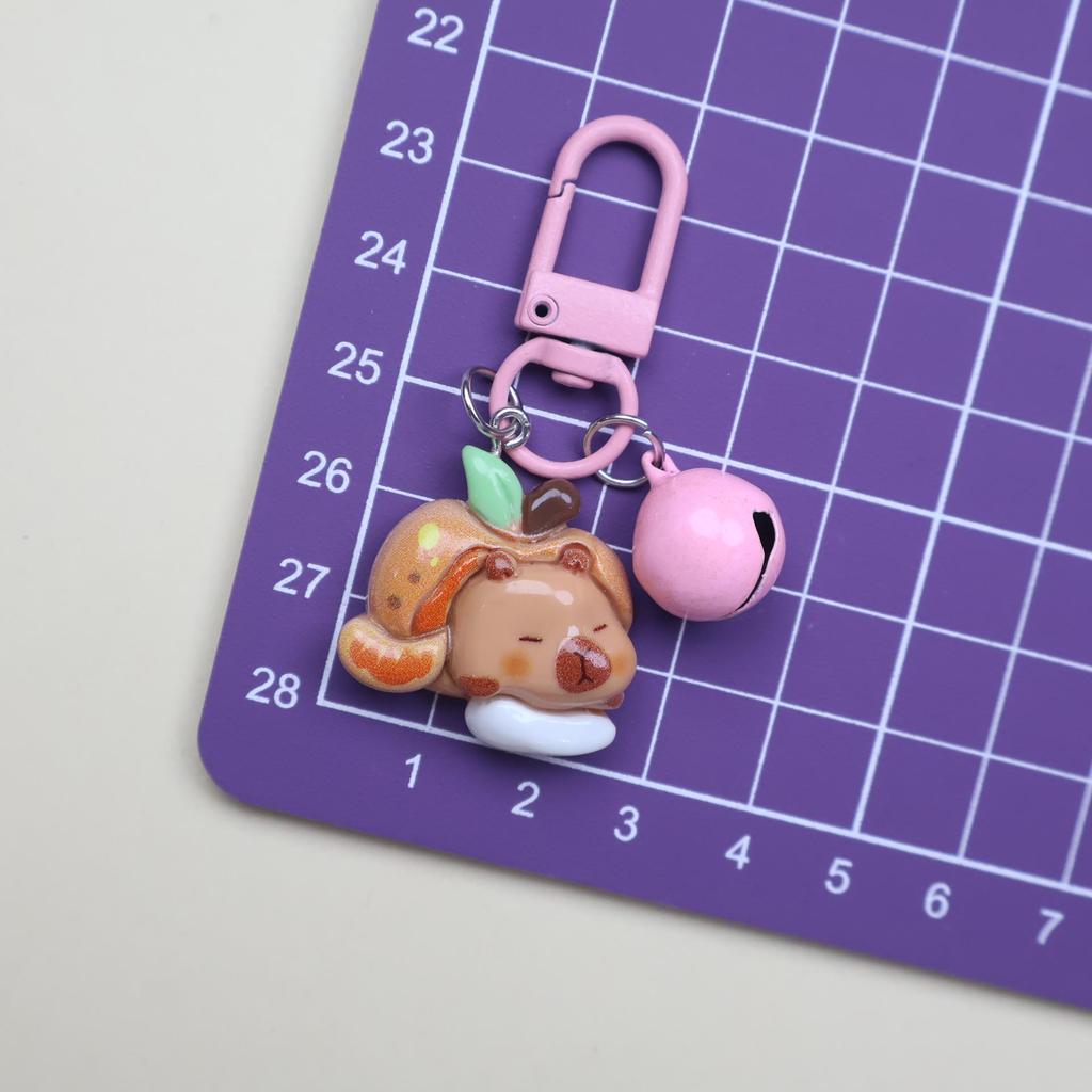 Cartoon Resin Bell Keychain and Bag Charm Pendant - Couple Ornament Gift