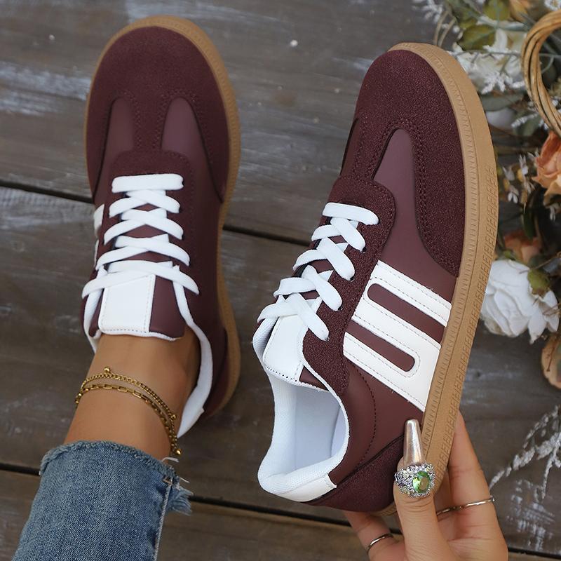 

Fashion Fashion Black White Striped Flat Sneakers Women Lightweight Lace Up Sports Shoes Woman Non Slip Breathable Casual Sneakers 2025 36 вино красного