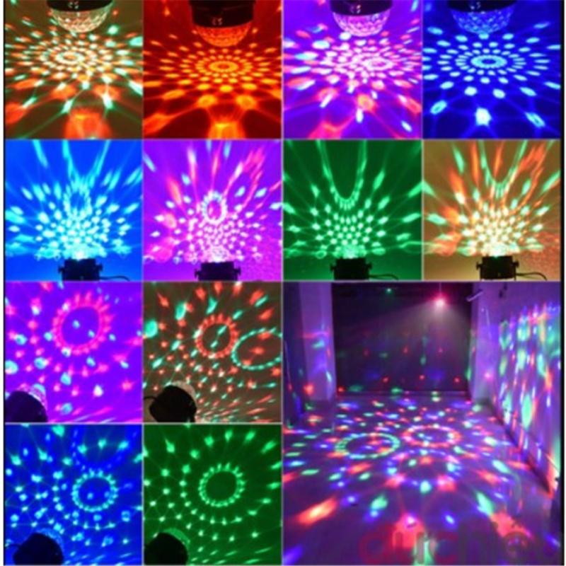 Lumină cu minge discoteca magică cu LED RGB, cu efect de scenă de sincronizare sensibilă la muzică, rotație colorată