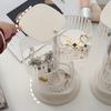 4-Layer Hair Accessory Organizer Transparent Dust-proof Powder Puff Box Rotating Cosmetic Storage Rack Girls' Jewelry Storage