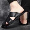 Fashion Hot Sale Flip-flops Quick Dry Beach Flats Men's Casual Leather Slippers New Design Male Half Drag Versatile Ultra-light Sandals