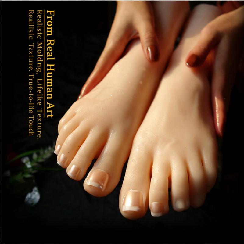 Lifelike TPE Silicone Foot Model, Real Human Foot Replica for Photography, Jewelry Display, Art Sketch