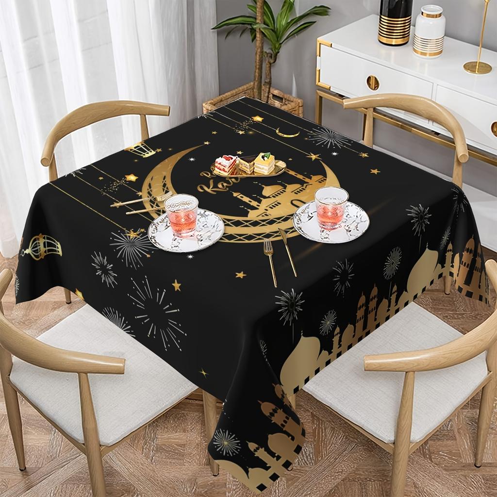 Eid Mubarak Tablecloths Ramadan Decoration for Home 2024 Islamic Muslim Party Decor Ramadan Tableware Supplies Eid Al Adha Gift