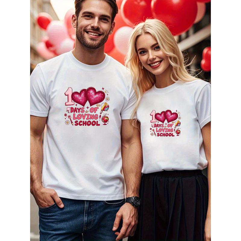 1PCS Valentine's Day Couple Basic Short Sleeve T-shirt
