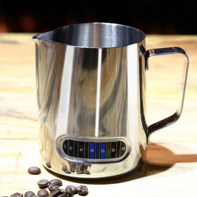 350/600Ml Coffee Milk Frothing Jug Temperature Display Stainless Steel Milk Frother Pitcher Jug Cup for Latte Art Barista