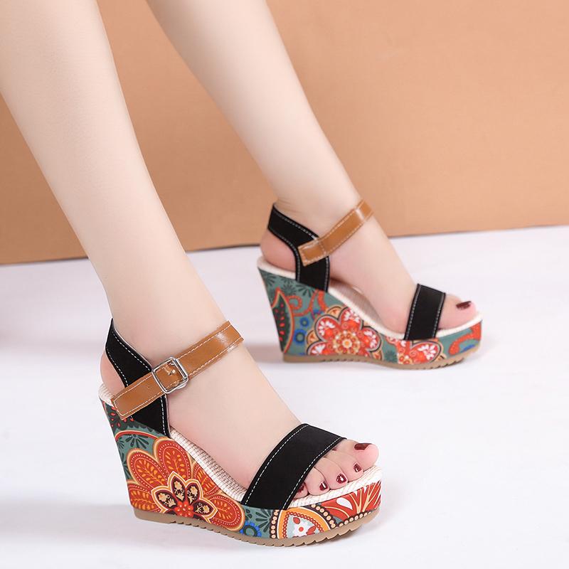 

fashion Heeled Sandals Summer Women Elegant Woman Shoes Platform Wedge Womens Luxury Heels Comfortable Women s Fashion Sandal
