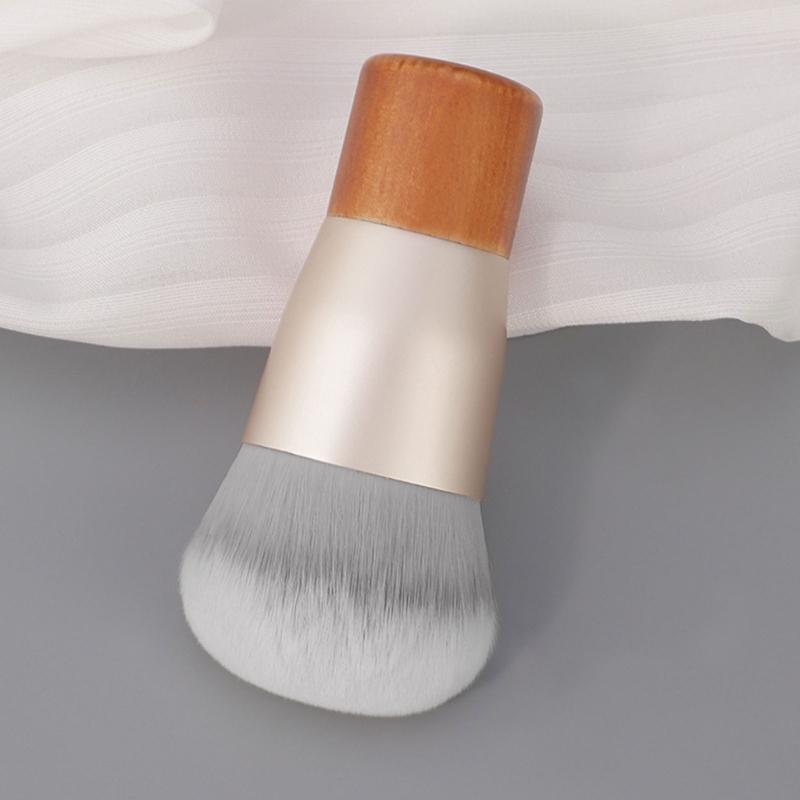 Compact Travel Friendly Makeup Brush With Ergonomic Round Tip Blending Buffing Concealer Brush For Full Face Coverage