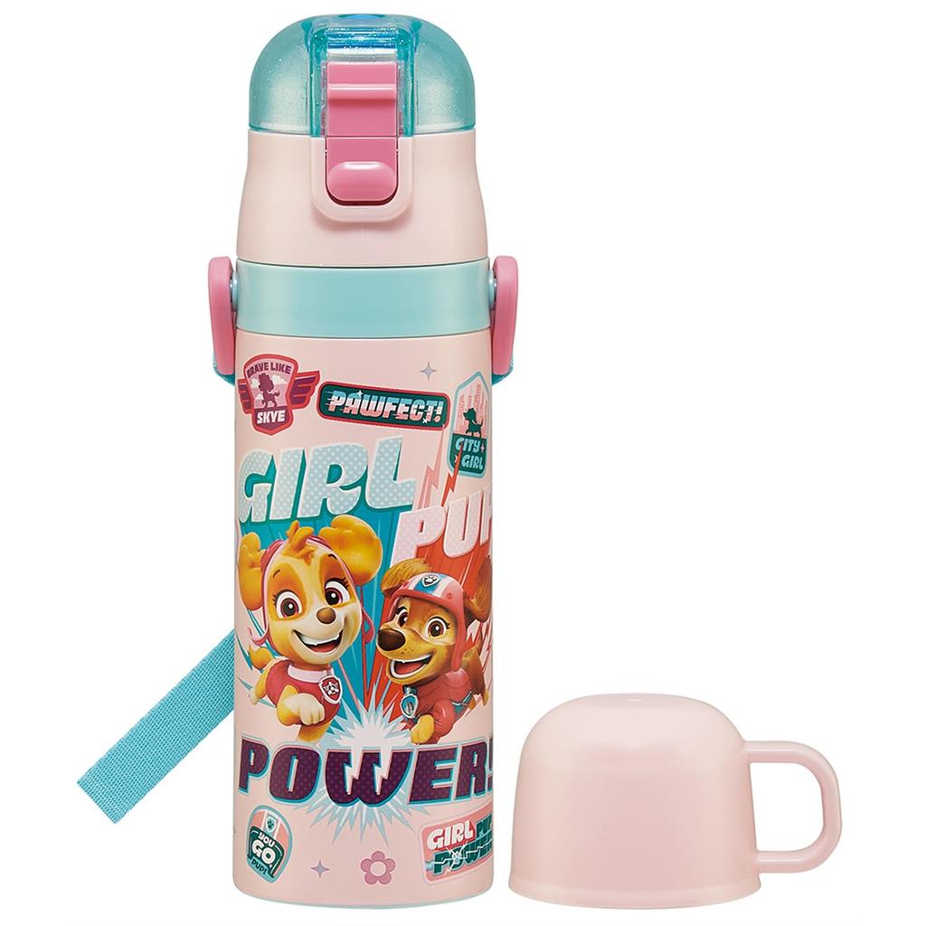 Skater Water 470ml Direct Drink 430ml Cup Drink Paw Patrol Girl Pup Design Stainless Sports Water Bottle Kids' 2-Way Bottle (Direct Drink) / (Cup