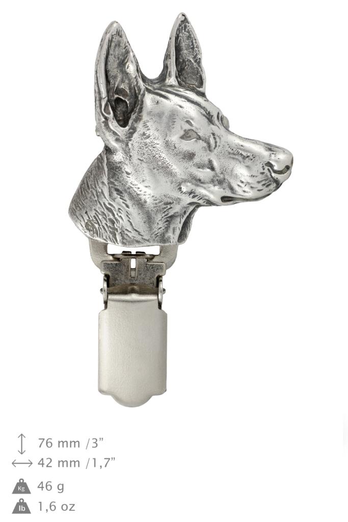 Pharaoh Hound, Kelb tal-Fenek – Brooch with a clip, holder for a start number – Design 01 | Art-Dog