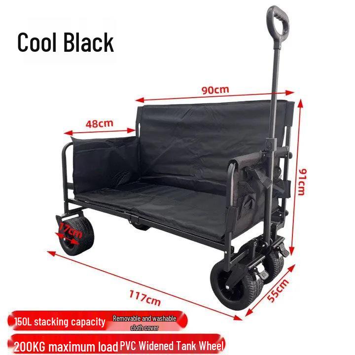 Multifunctional Outdoor Camping Seat and Trolley Cart for Picnic and Fishing