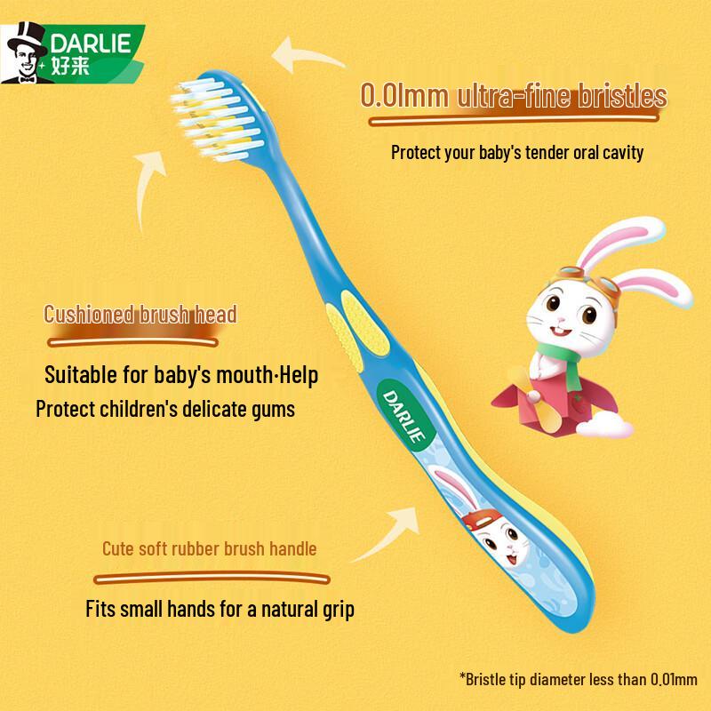 Darlie Baby Rabbit Children's Toothbrush (2-Pack, Small Head, Soft Bristles)