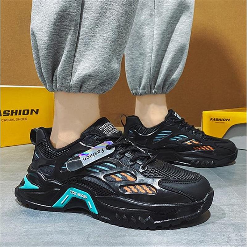 Men's Shoes Breathable All-match Mesh Sports And Leisure Running Increased Black Shoes
