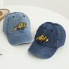 Cute Embroidery Excavator Kids Baseball Cap Adjustable Cotton Washed Vintage Cowboy Hat for Boys Girls Age 2-8