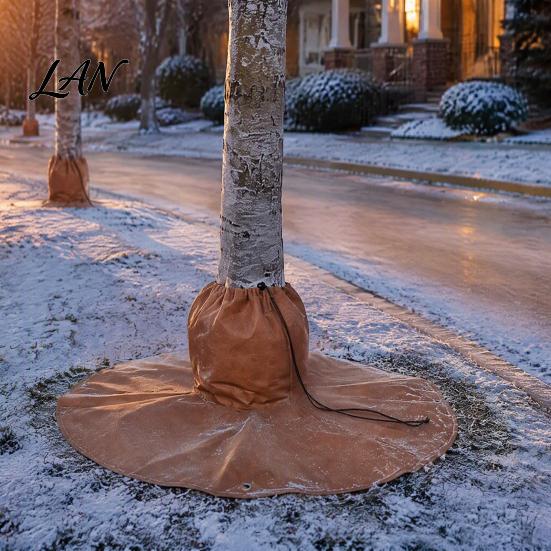 Winter Plant Rootlet Warmer Palm Tree Protector, Frost Cover with Drawstring And Ground Stakes, Freeze Protection for Trees Insulation Wrap
