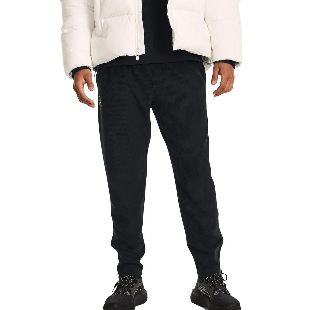 Under Armour Ottomanové Pánské tréninkové pletené kalhoty z pevného fleecu se zúženými nohavicemi Černé 1379692-001