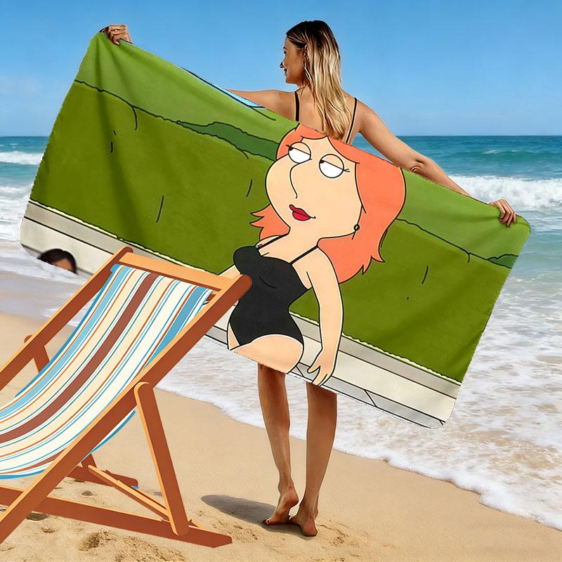 Lois Griffin Print Beach Towel, Large Soft Quick Dry Towel for Beach Camping Swimming