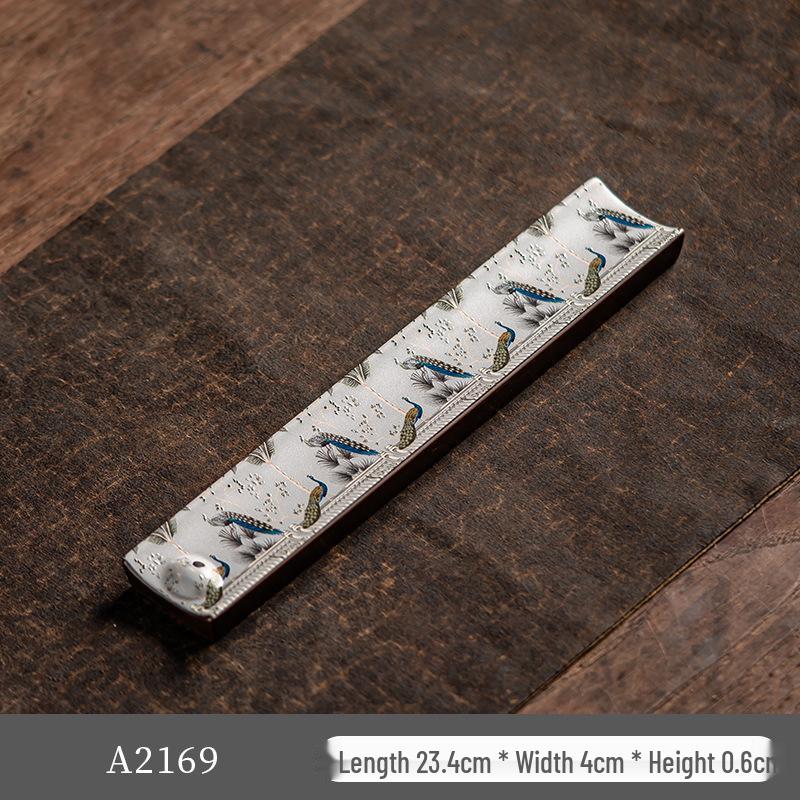 Guochao River & Mountain Ceramic Incense Holder - Retro Incense Stick Tray for Indoor Use