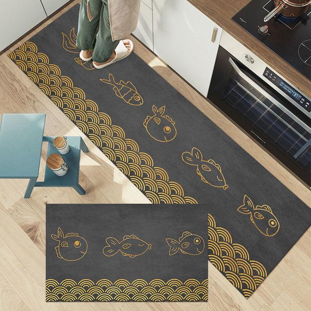 Washable Kitchen Floor Mat Parlor Carpet Bedroom Long Rug Bathroom Entrance Doormat Toilet Anti -Slip Anti -Fatigue Absorbent Mats 