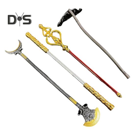 

4 шт./компл. Укун Золотая дубина грабли посох набор резное Путешествие на Запад персонаж оружие Руи Цзиньгу Банг Monkey King Bar Золотой обруч палка модель 15cm A