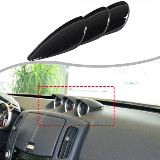 Glossy Piano Black Center trument Panel Clock Trim For Nissan 370Z/400Z 09-20