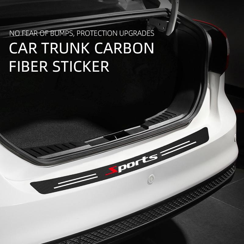 Car Rear Bumper Protective Sticker, Carbon Fiber Material, Scratch-resistant and Dirt-resistant Decorative Strip, Car Modification Parts.