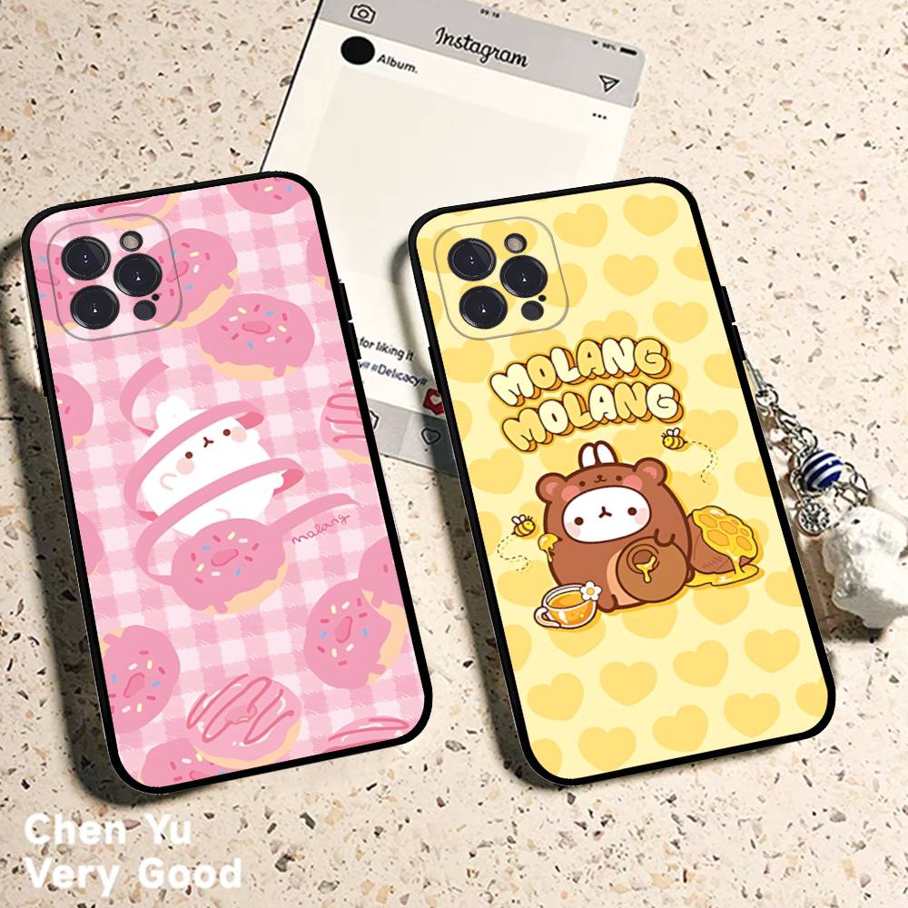 Kawaii Cute Rabbit M-MolangS Anime Phone Case For IPhone 14 Plus 13 Mini 11 16 15 17 Pro Max Protection Shockproof