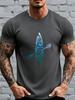 Men's Tribal Kayak Paddle Print T-Shirt - Soft Breathable Suitable for for Water Sports, Short Sleeve Top