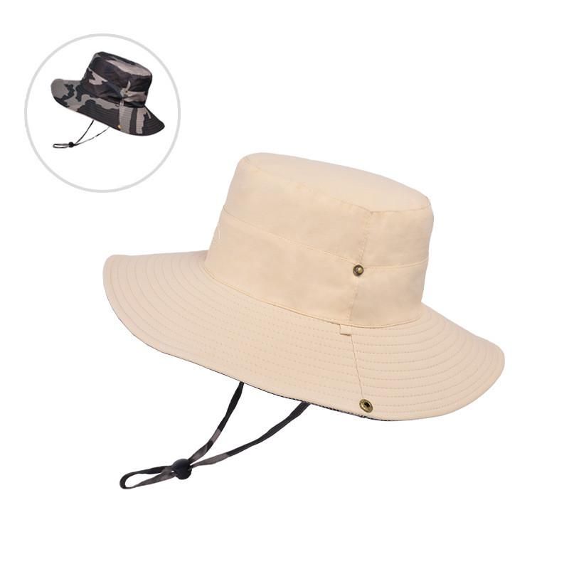 

9072 Men Outdoor Foldable Hat Hat Sun Protection Sun Protection Reversible Fisherman Hat Sun Protection Fishing Hat Summer Sun Hat Beige