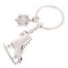 Silver Color Ice Skates Snowflake Pendant Key Ring Skating Key Chain Keychain