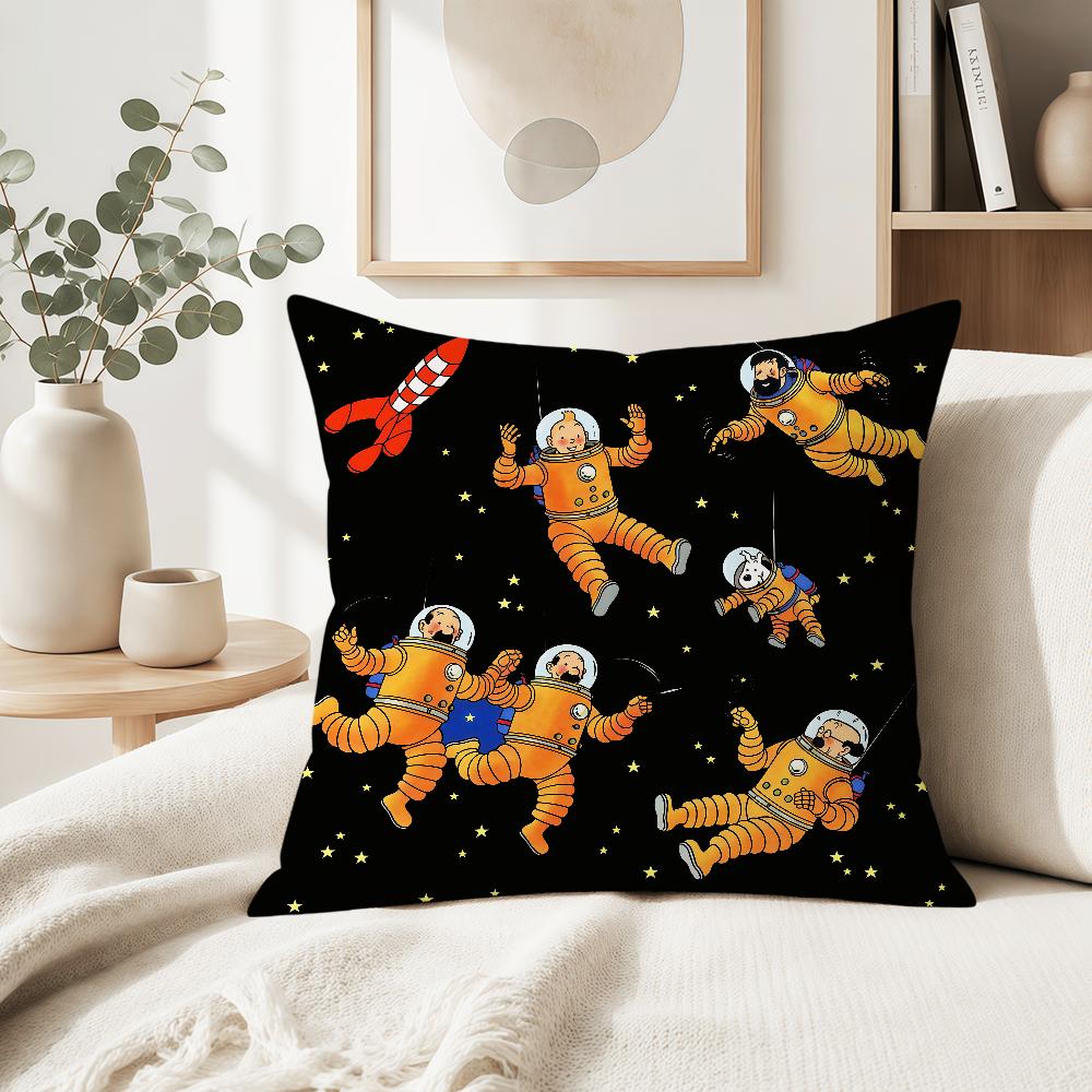 art dog comic soft pillowcase cute t-t-T-Tin-tinES-S-S fun Sofa Home S-S-SnowyS Living Room Decor bed hogar pillowcover gift