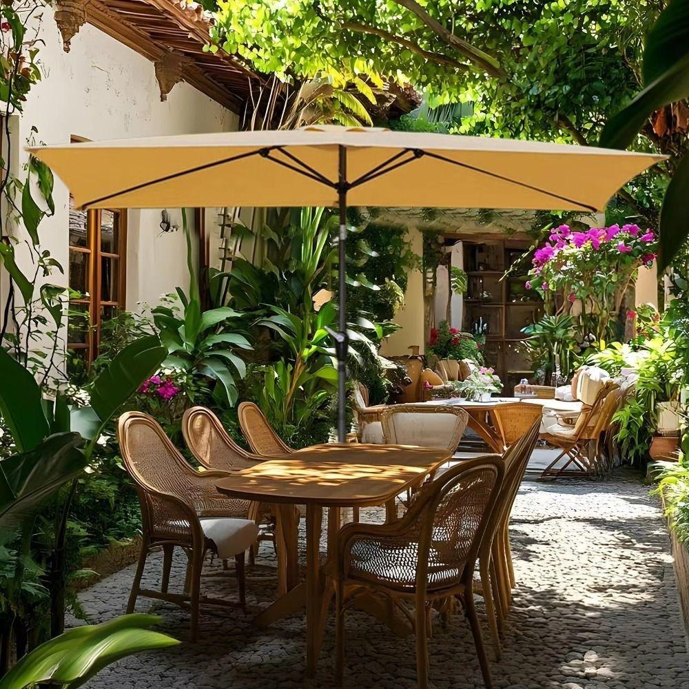 Rectangular Patio Umbrella Waterproof Sunshade Easy To Install Replacement Canopy Backyard
