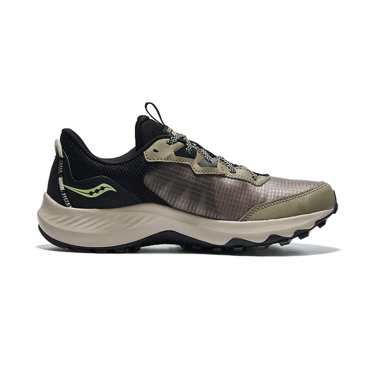 SAUCONY Aura Tr Breathable Cushioning Fabric Non-Slip Support Lightweight Low-Top Trail Running Shoes Men Sneaker Coffee Black S20862-15