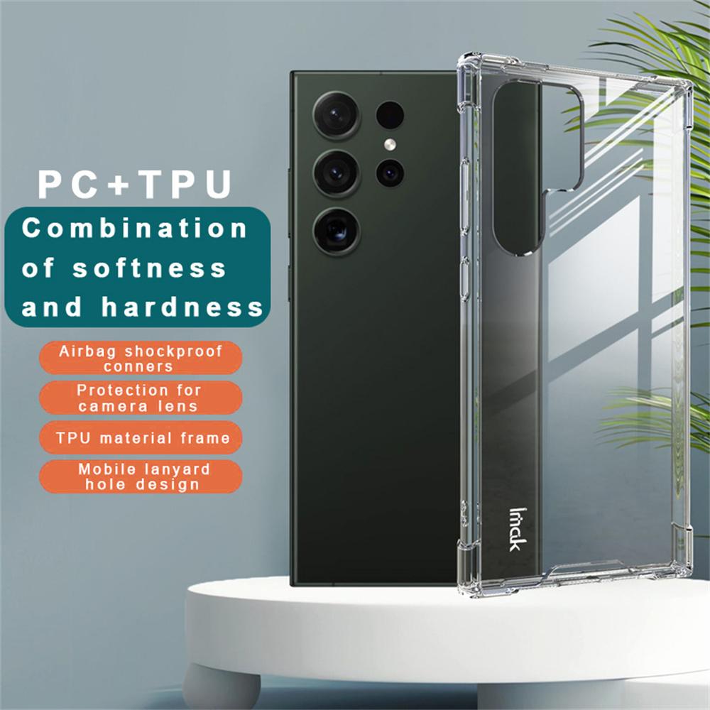 IMAK For Samsung Galaxy S24 Ultra Case PC+TPU Shockproof Clear Phone Cover