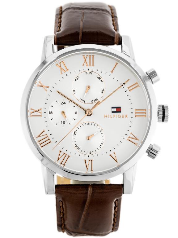 TOMMY HILFIGER  Montre Homme 1791400 Argent, Blanc