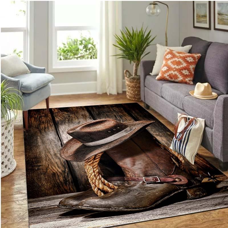 

Ковер с 3D принтом в стиле Western Cowboy Girl для гостиной, спальни, нескользящие коврики большой площади 80cm x 120cm