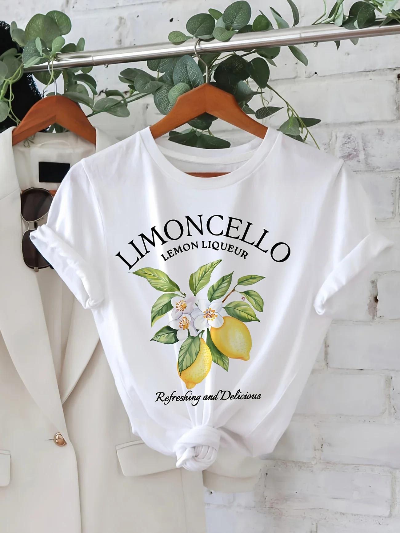 

ZX Tee Vintage Cute Lemon Fruit T Shirt Short Sleeve Loose Botanical Tshirt Cottagecore Clothes Women Retro Aesthetic T-Shirts 4XL