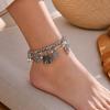 Retro Anklet, Bohemian Beach Style, with Carved Hearts Elephant Pendants, Scratch-Resistant Durable Anklet Bracelet Jewelry