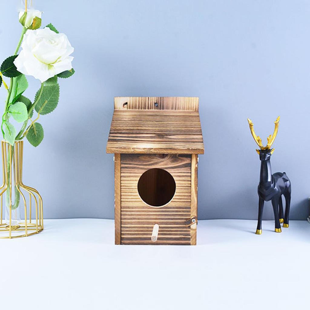 Outdoor Birdhouse Wooden Nest Box Hanging Bird House for Garden Tree Birds Parakeet Breeding Outside