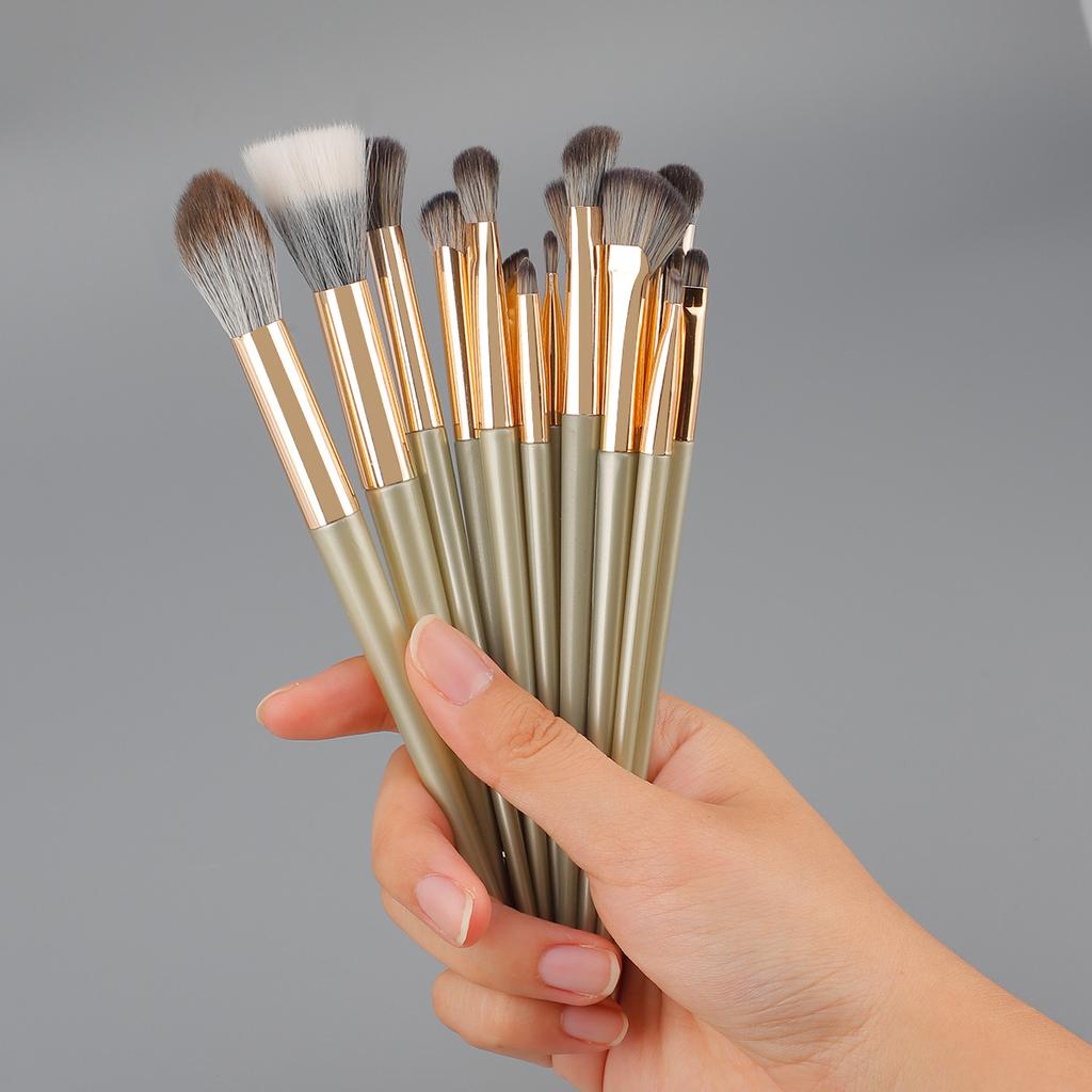 New 15 eye makeup brush set Soft fiber hair Fine eyeshadow brush Beauty tool batch