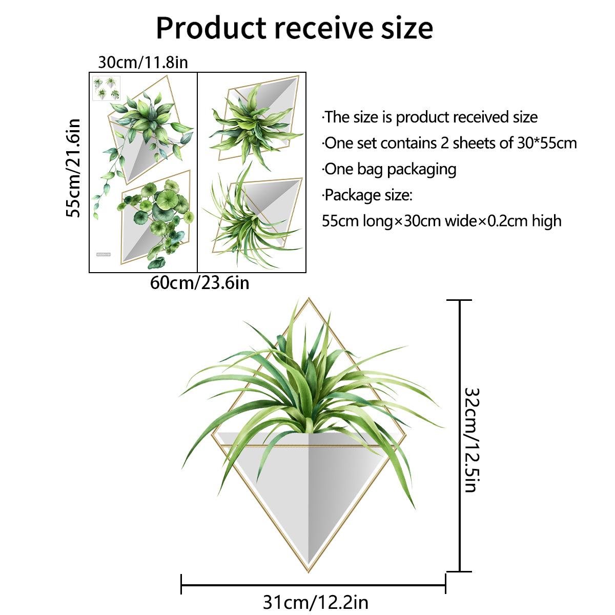 

Ms8394-Nh Зеленое растение Комнатное растение Наклейка на стену для гостиной Спальни Декорация Самоклеящаяся Большое количество Договорная