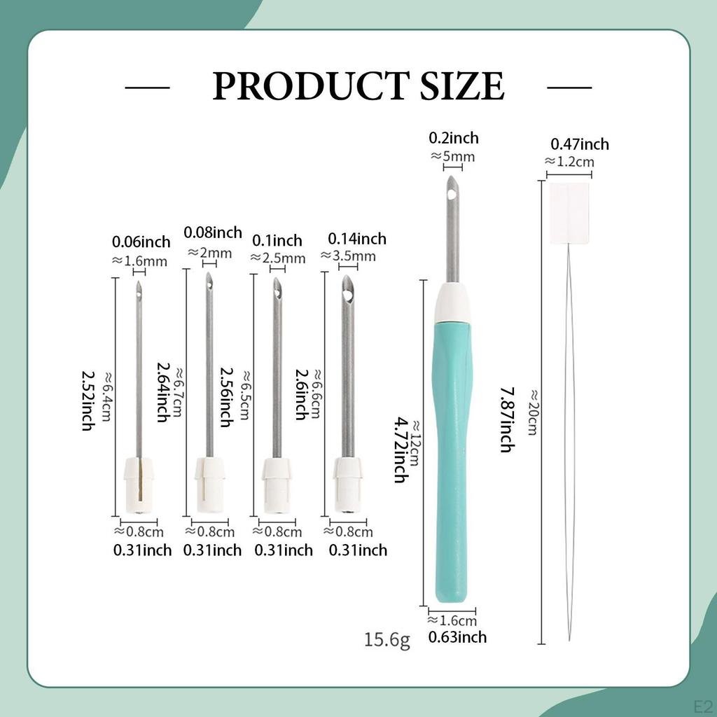 Punch Needle Tool Ergonomic Embroidery Pen for Rug Hooking Tapestries Carpet