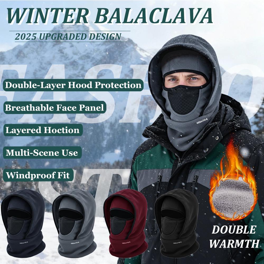 Integrated Winter Cycling Hat & Neck Gaiter - Windproof Headgear for Cold Protection