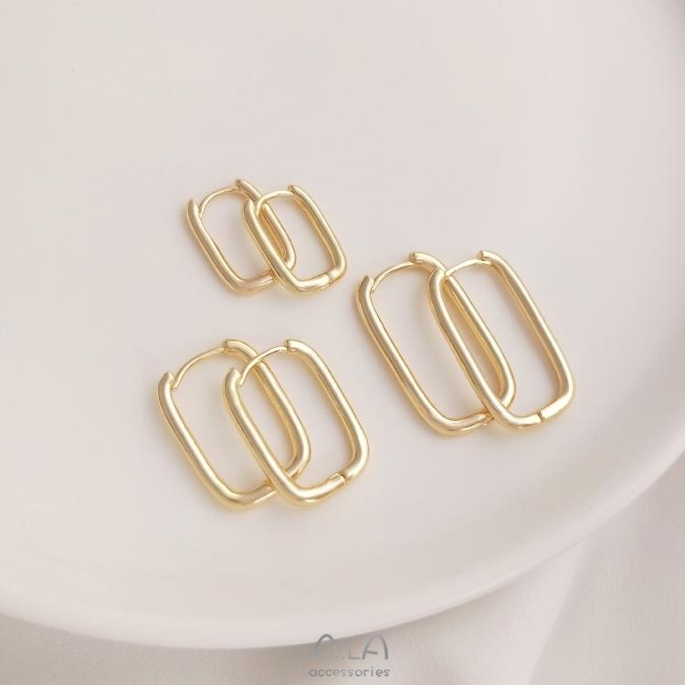 14K Gold-Filled U-Shaped Twisted Ear Cuff Hoops - Fashionable, Lightweight, Classic Earrings
