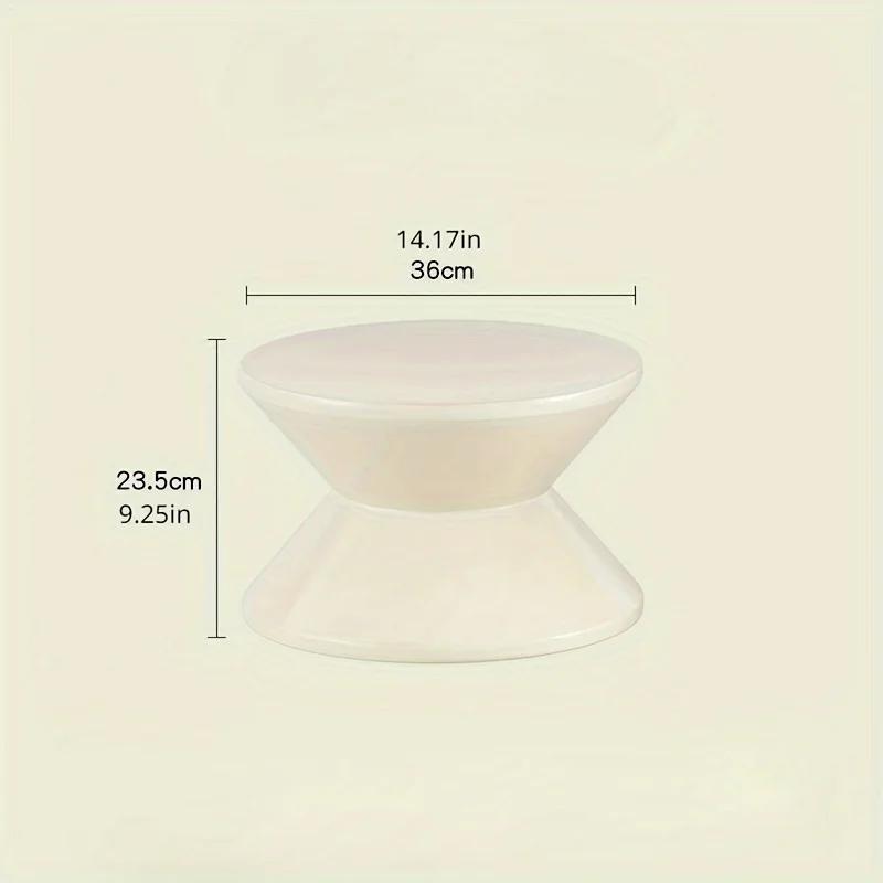 

Шикарный табурет для переобувания, элегантный круглый табурет в форме песочных часов, идеально подходящий для гостиной и спальни - Доступен в белом/черном цвете