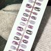 Magic Mirror Silver Purple Cat Eye Spicy Girl Y2K Handmade Short Wearable Nail Art Patches